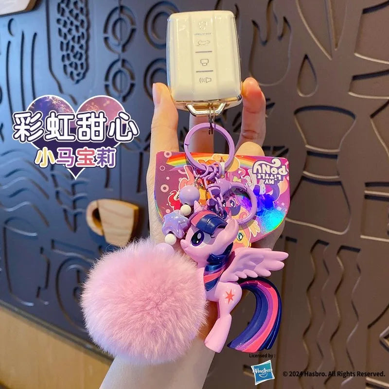 My Little Pony Action Figure Rainbow Dash Twilight Sparkle Fluttershy Pinkie Pie Toy Key Chain Bag Pendant Decoration Kids Gifts