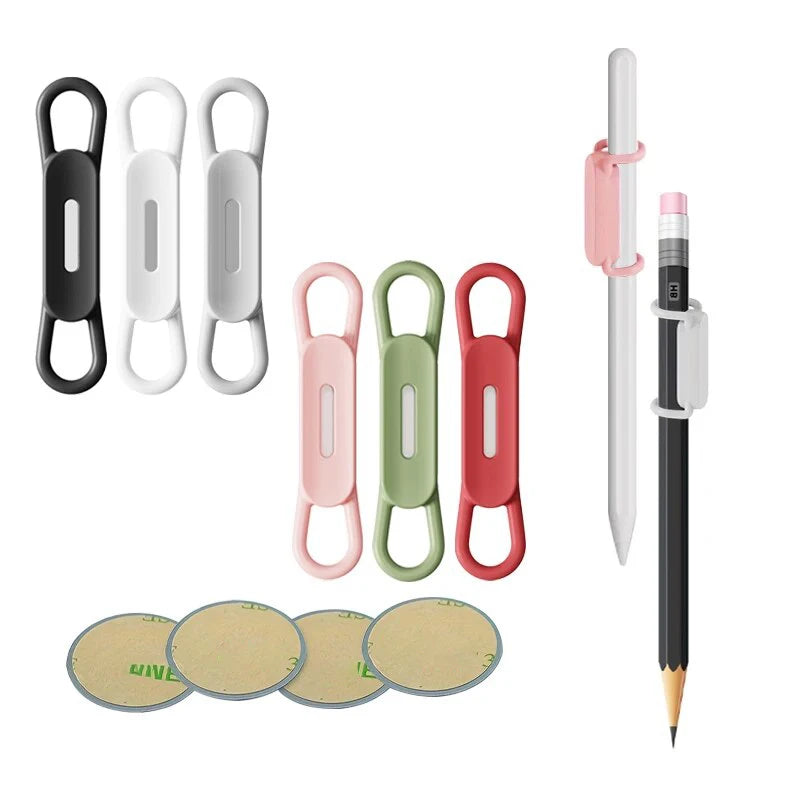 Magnetic Pen Holder Office Whiteboard Adhesive Pencil Hooks Adjustable Silicone Magnet Marker Holder For Refrigerator Blackboard