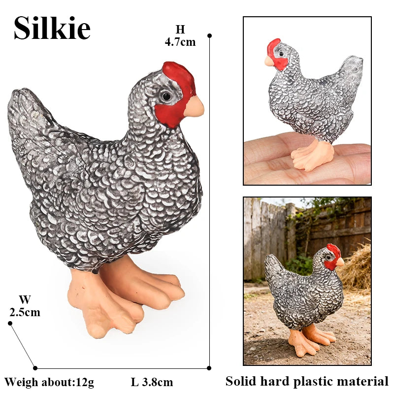 Oenux Lovely Farm Animals Hen Turkey Chook Chicken Cock Action Figure Model Figurines Poultry Miniature Educational PVC Kid Toy