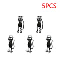 1-5PCS Kawaii Black Cat Bookmarks for Books 3D Plastic Stereo Animal Book Mark for Student Teacher's Gifts Creative Stationery