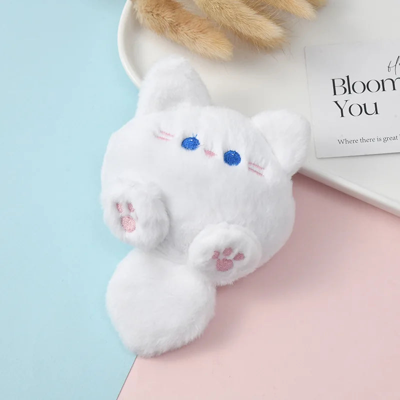 New Squeaky Kitten Plush Doll Bag Hanging Cute Cartoon Diy Cat Brooch Gold Key Chain Four Optional Birthday Gifts For Children