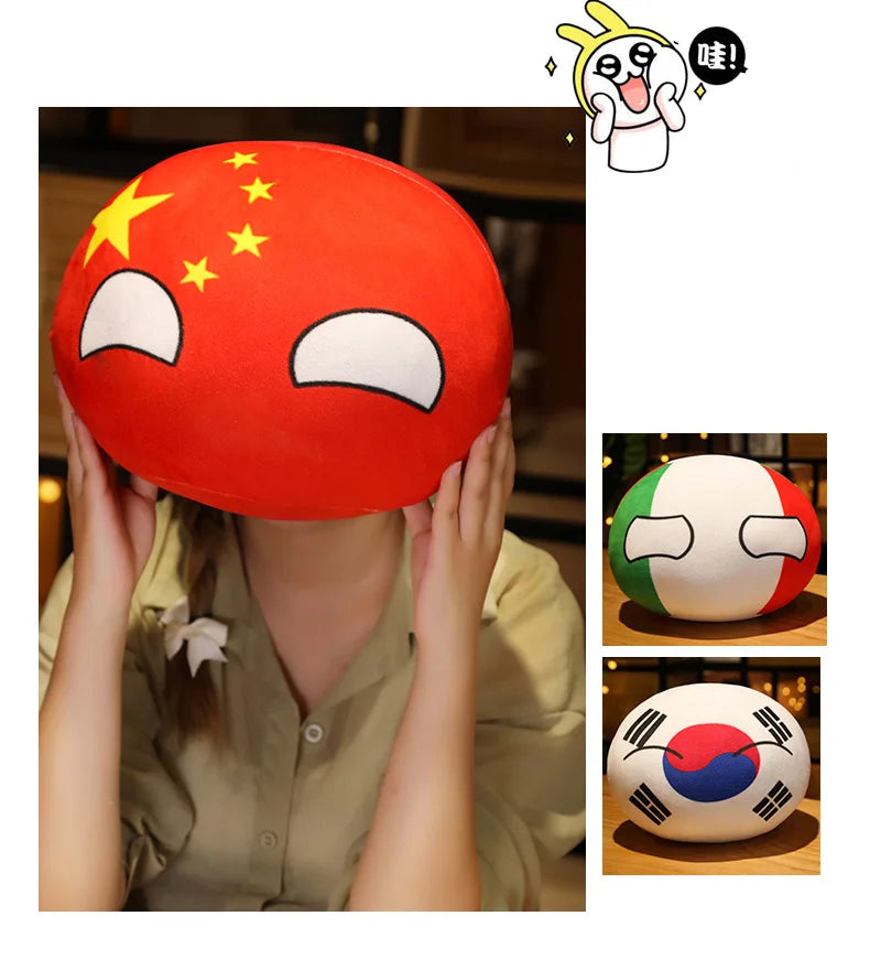 Wholesale Hot 10/30/40cm Polandball Country Ball Toy Plush Pendant Doll Countryball Ussr Usa France Russia Uk Japan Germanyitaly