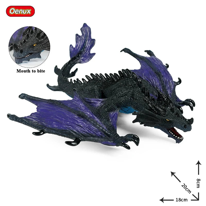 Oenux Original Savage Dinosaurs Myth Dragon Animals Model Fire Bull Octopus Monster Crab Action Figures Kids Collection Toy Gift