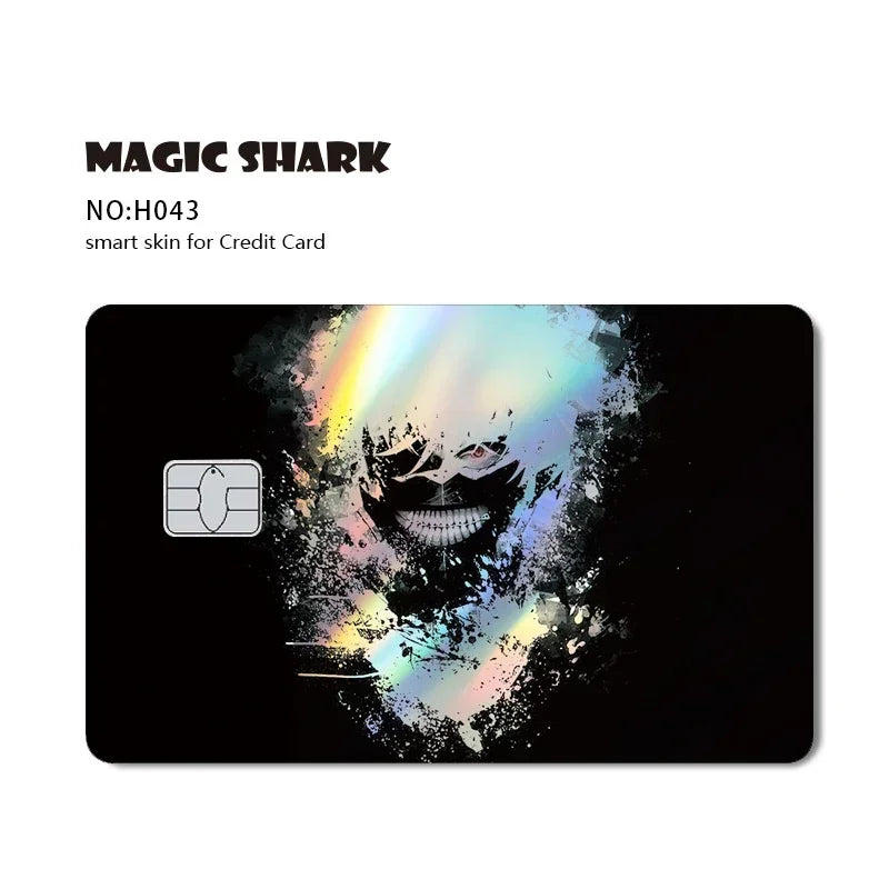 Magic Shark Mcloving Spider Anime Shinny Laser Holographic Matte Skin Film Sticker for Debit Bank Credit Card
