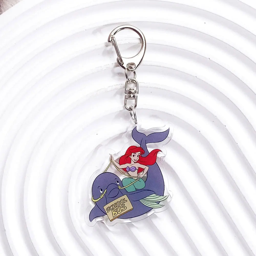 1/13Pcs Disney The Little Mermaid Ariel Ursula Acrylic Keychain Bag Charms Accessories Backpack Key Holder Keyring Fans Friends
