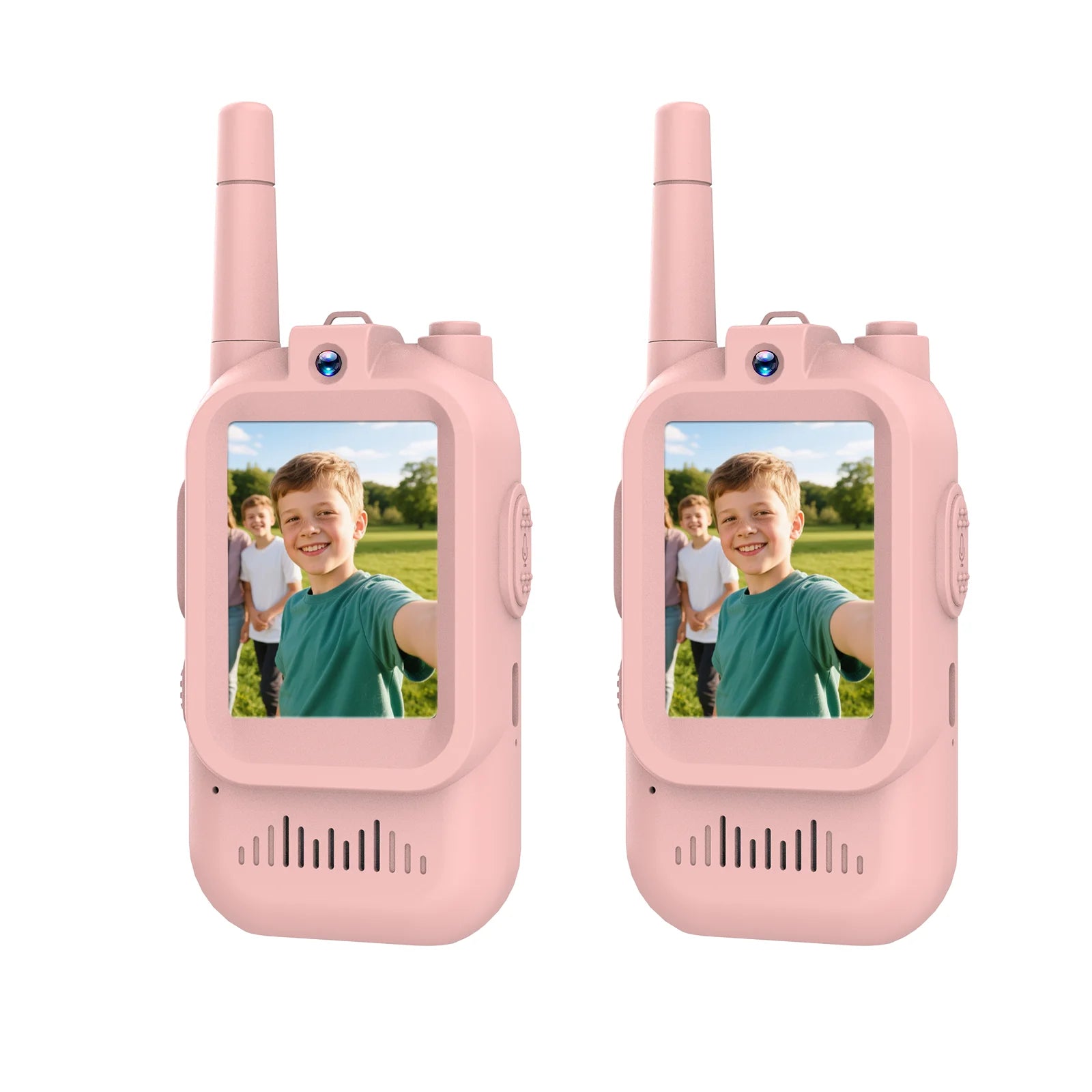 2 Pack Kids Walkie Talkies with Video, Rechargeable, Portable Play Toy, Gift for Camping Travel, Boys Girls 3-12
