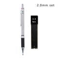 Metal Mechanical Pencil Set with Pencil Grip Leads Art Drawing Student Office Supplies 0.5/0.7/0.9/2.0mm Automatic Pencil