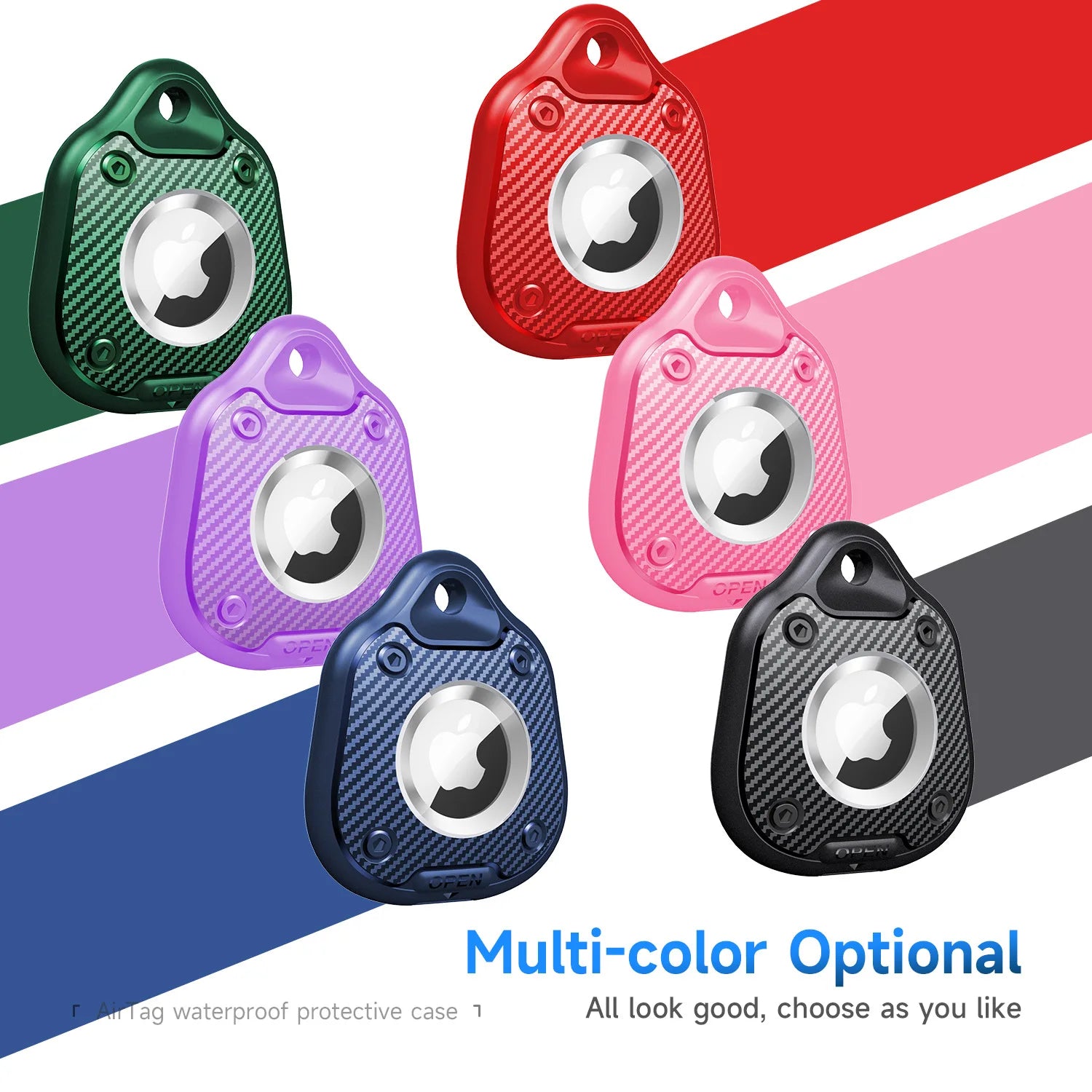 Waterproof Case for AirTag Holder Protective Case Suitable for Apple Location Tracker Airtag Key Pet Three Protection Cover