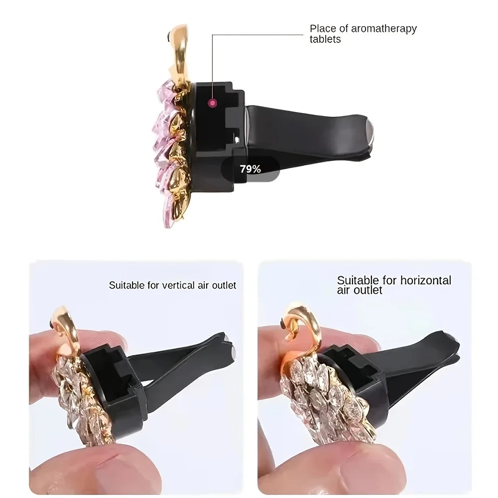 2pcs Car Perfume Clip Flower Air Outlet  Decorations Car Air Conditioner Air Vent Personalized Interior Decoration Accessories