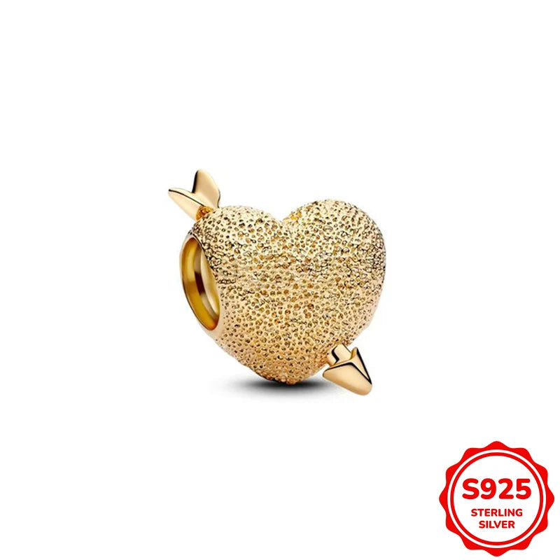Charms plata de ley Disney Gold Plated Lily Flower Pendant Beads Fits 3mm Bracelets Necklace For Women Luxury DIY Fine Jewelry