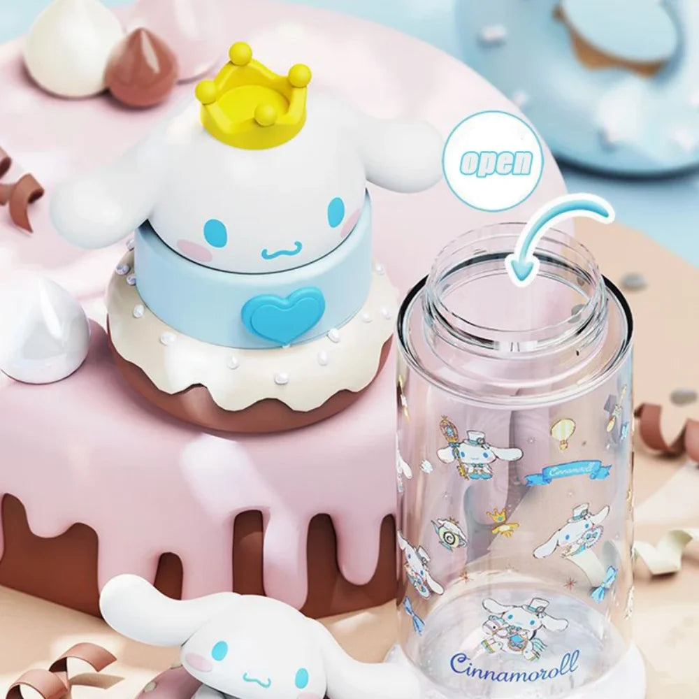 500ml Kawaii Sanrio Dolls Transparent Cup Cartoon Hello Kitty Kuromi Cinnamoroll Melody Plastic Water Bottle Gifts