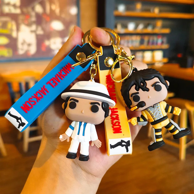 2026 Michael Jackson Keychain, Classic Dance King Pendant Key Ring, Fashion Singer Key Chain, Creative Gift for Men Women