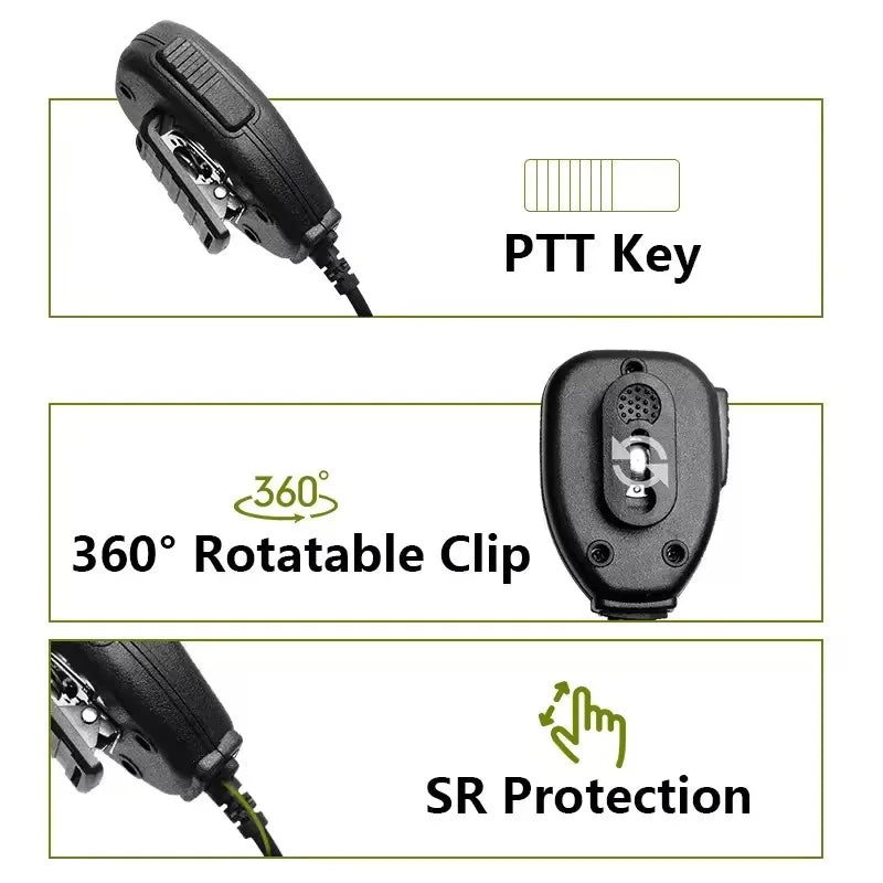 Baofeng Microphone Speaker Mic PTT Shoulder For DM-1701 UV-18 Pro UV5RH Ham Radio QuanSheng UV-K5 UV-K6 UV-5RPLUS Walkie Talkie