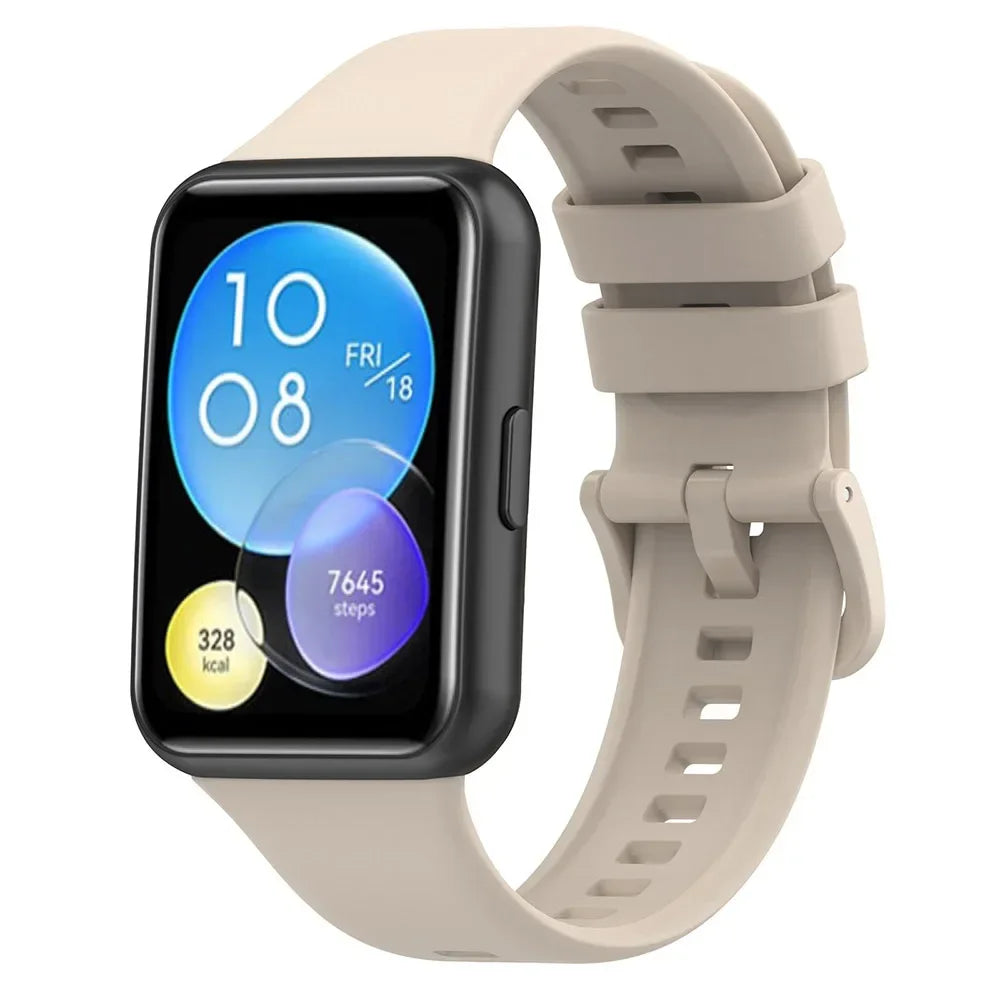 Silicone Strap For Huawei Watch Fit 2 Watch Band Bracelet Replacement Accessories + Transparent TPU Protective Case