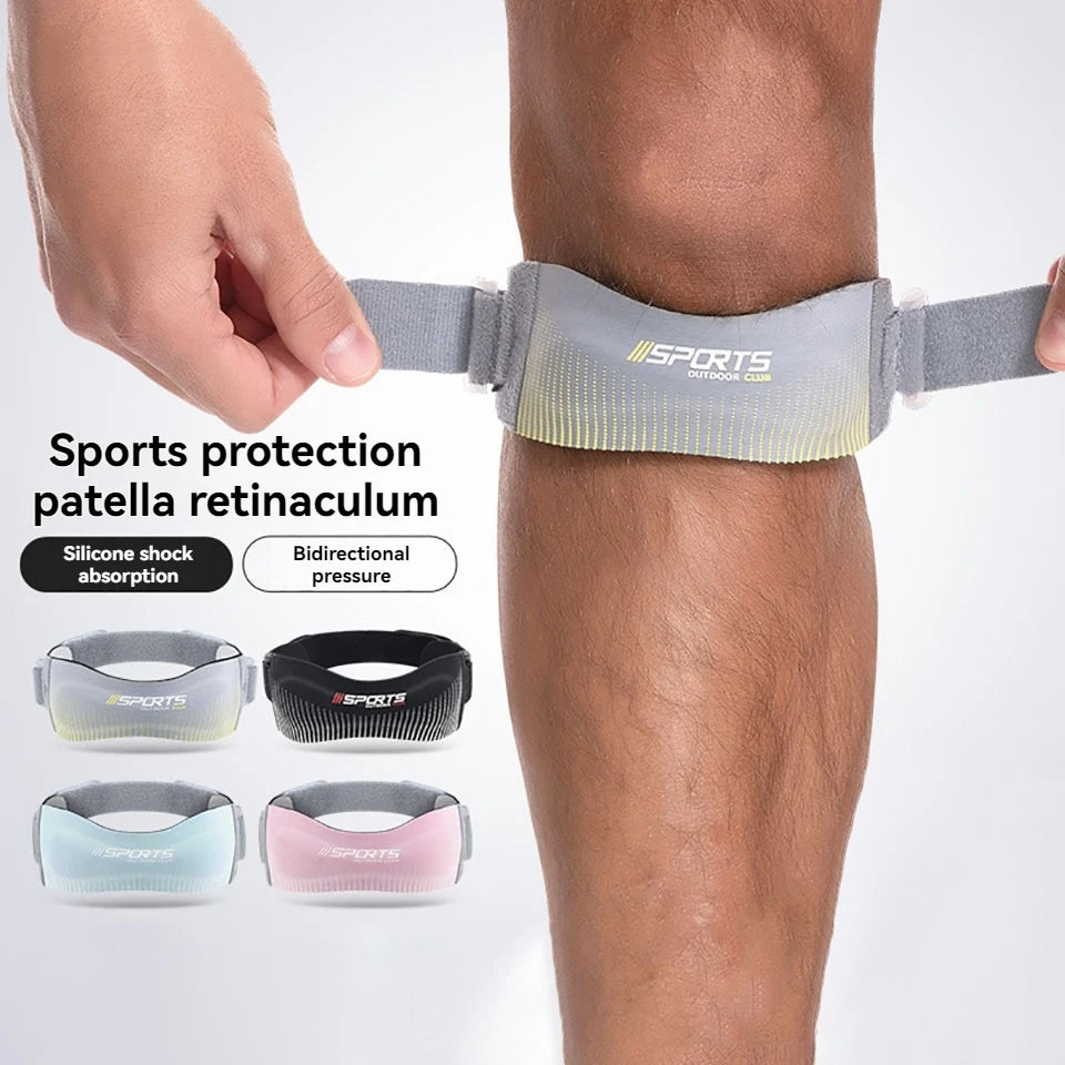 GOBYGO 2Pcs Patella Strap Outdoor Sports Running Shock Absorption Jump Rope Compression Knee Pads Adjustable Knee Sleeve Unisex