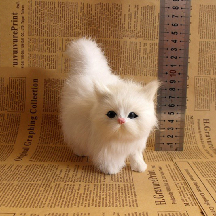 Cute Simulation Cat Plush Toys Hard Stuffed Kitten Model Fake Cat Realist Animals For Kids Girls Birthday Valentine's Day Gift