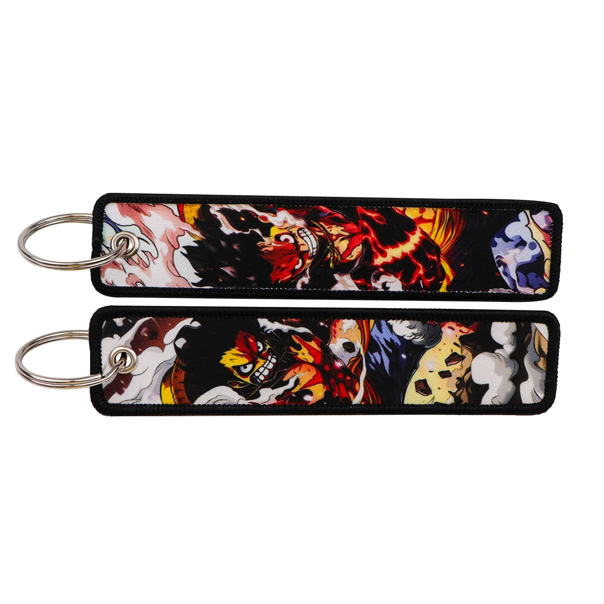 Anime Pirate Embroidery Key Fobs Manga Key Tags Cool Keychains for Women Men Car Keyrings Cosplay Accessories Friends Gift Toy