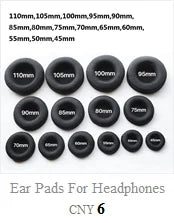 Thickened Foam Ear Pads For Headphones Sponge Replacement Cushions Covers Earphones Case 35mm 40mm 50mm 55mm 60mm 65mm 70mm 80mm
