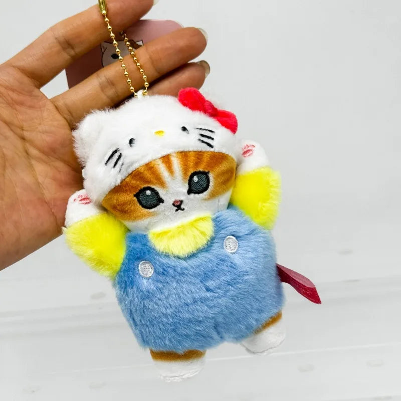 Anime Shark Cat Co Branded Cross-dress Kuromi Hello Kitty Cinnamoroll Plush Toys Collect Decoration Pendant Gift