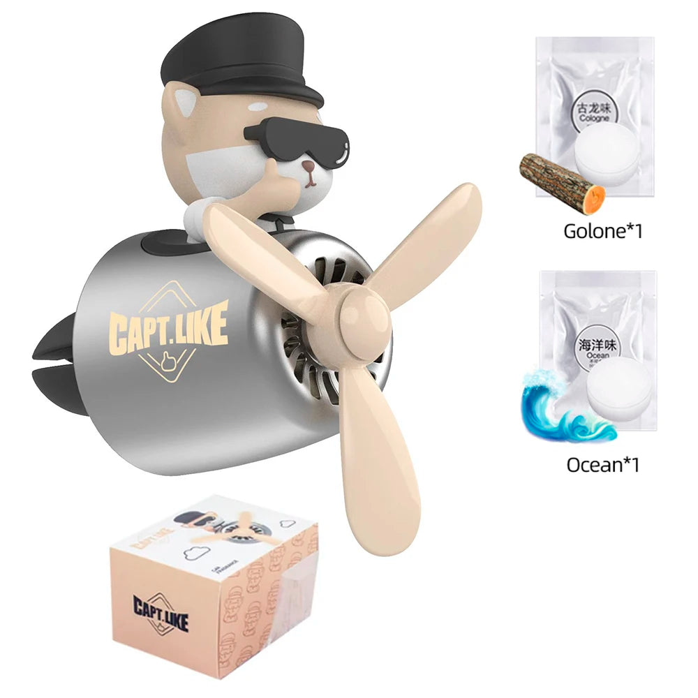 Cool Bear Pilot Car Air Freshener Rotating Propeller Air Outlet Perfume Fragrance Flavoring 자동차 공기 청정기 Accessories 방향제 차량용