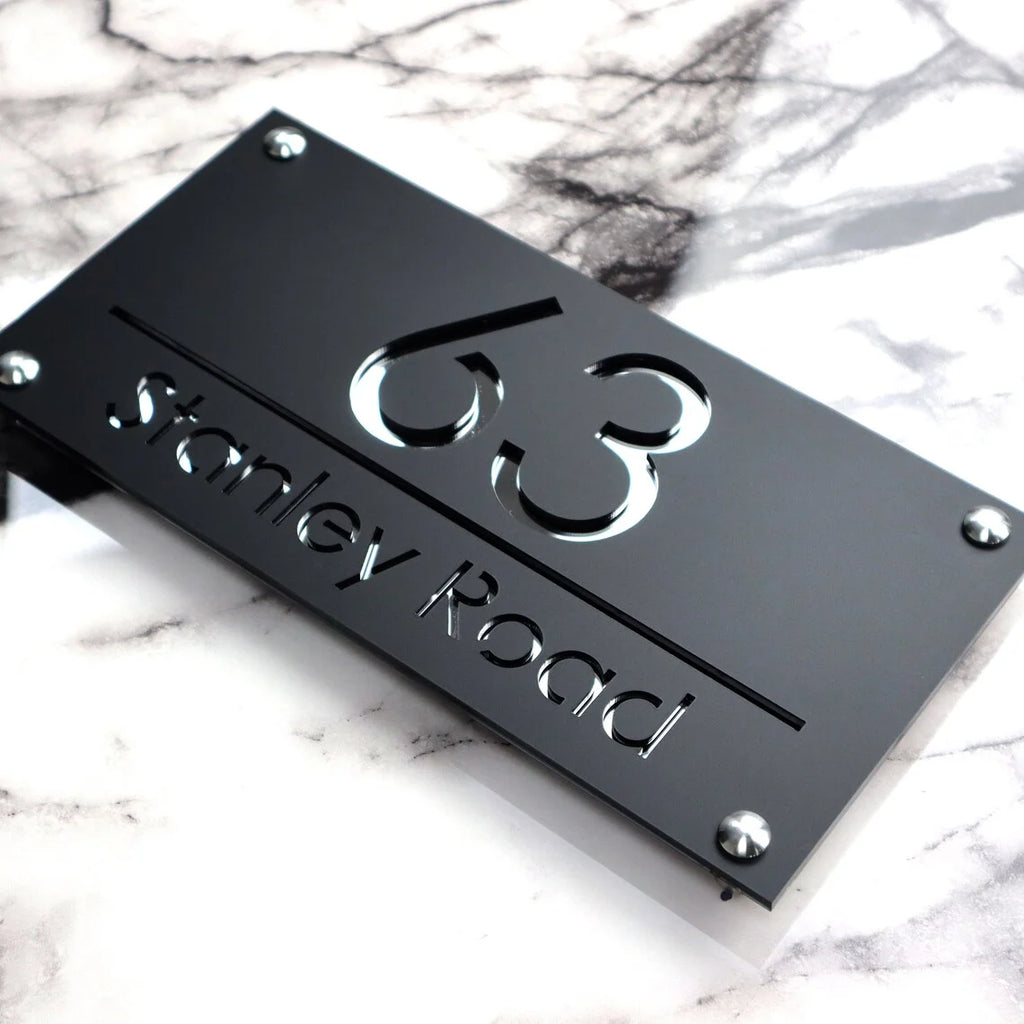 Customized Sign Outdoor House Number Plate Personalized Family Address Name Hotel Sign 3D Acrylic Laser Cut Wall Plaque