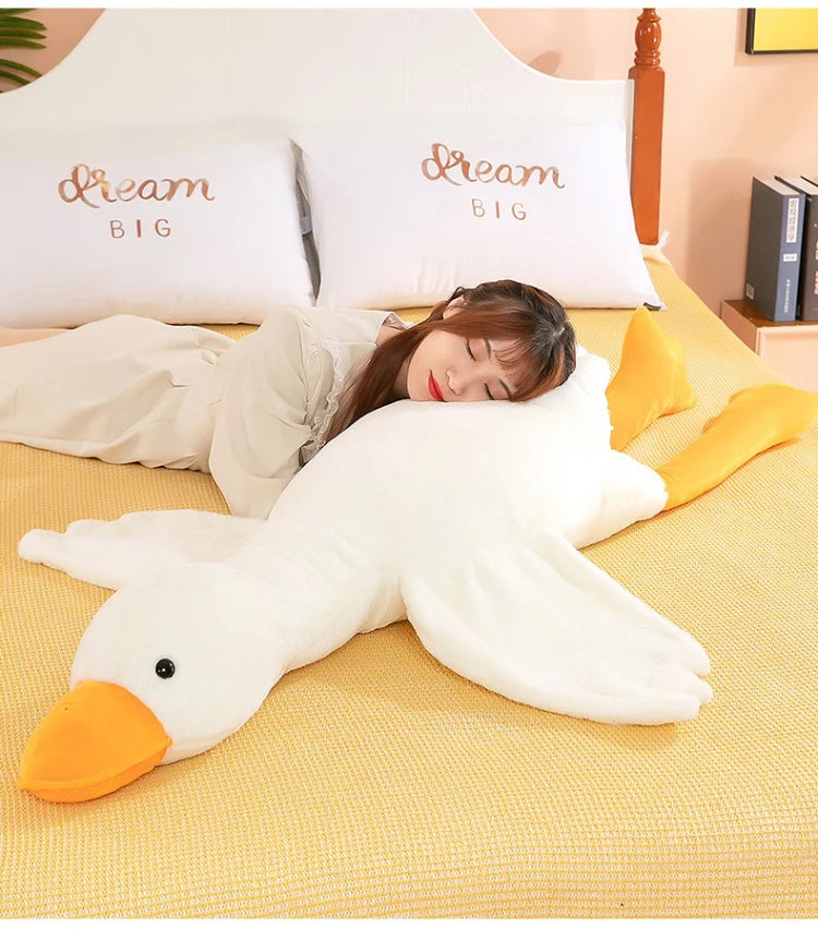 130/160/190cm Large White Goose Fur-Retriever Soft Toy Children's Girls' Gift Cute Doll Sleeping Pillow Large-sized Doll