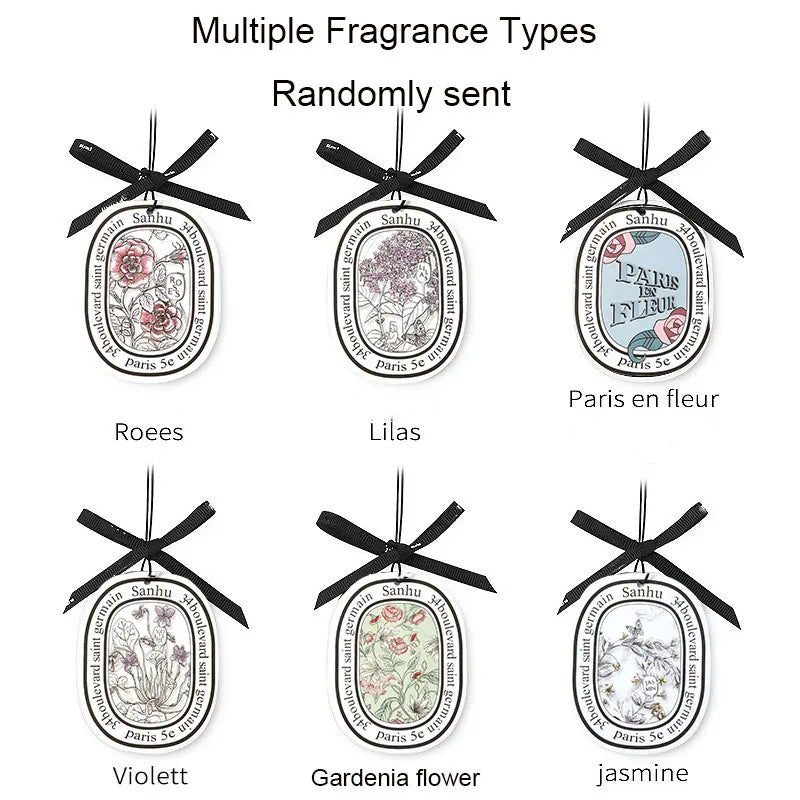 6Pcs Air Freshener Car Perfume Natural Scented Paper Auto Hanging Decoration fragrant tablets Aromatherapy Accessories Interior