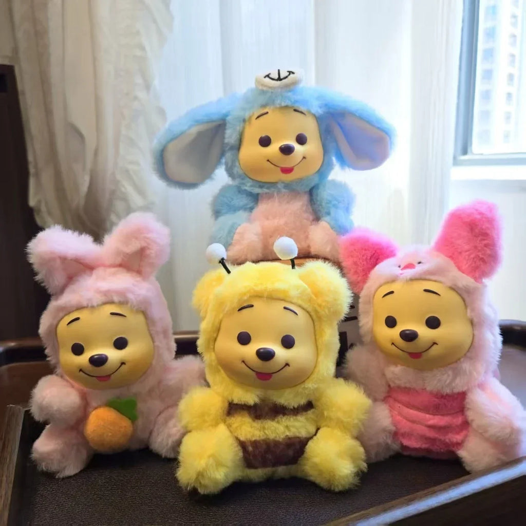 Disney Winnie the Pooh Bear Tiger Pig  Happy Times Series Blind Box Toy Vinyl plush toys Decor Doll Kid Birthday Xmas Gift