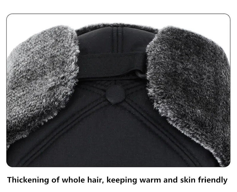 2024 Winter Warm Thickened Artificial Fur Baseball Hat Men's and Women's Skiing Soft Extreme Cold Hat Fishing Hat Outdoor