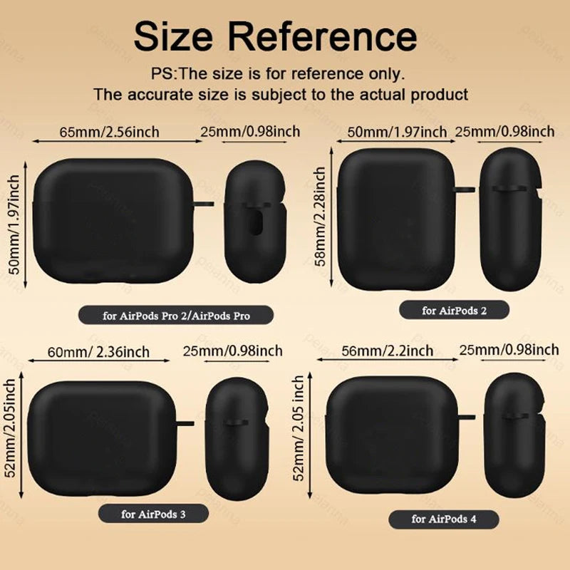 Silicone Case for AirPods 4 3 2 1 2nd 3nd 4nd Protective Shell Wireless Earphone Headphones Covers for Apple AirPods Pro 2 Pro3
