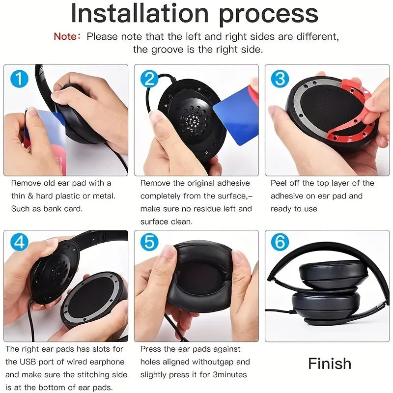 For Beats Studio 2 Studio 3 Replacement Earpads Protein Leather and Memory Foam Headphone Ear Covers Ear Pad Cushion Replacement
