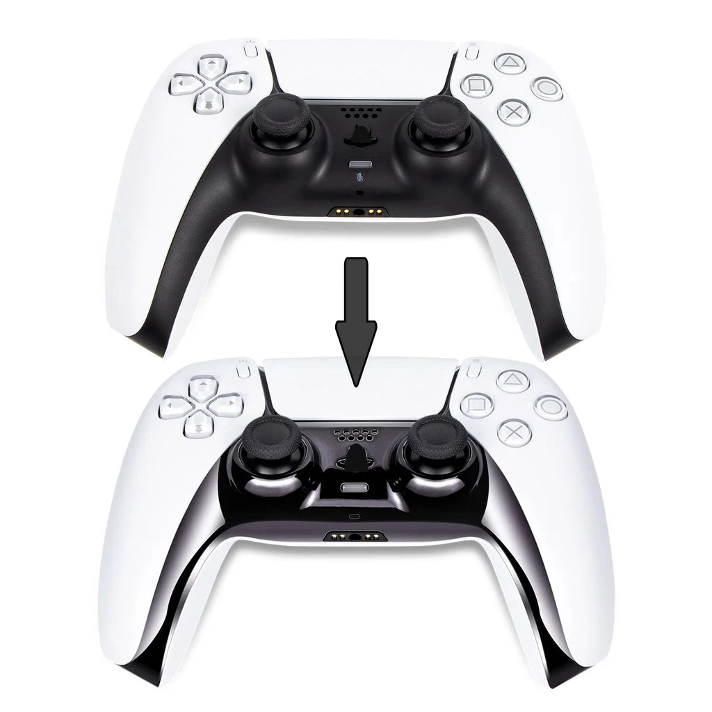 Chrome Black Glossy Chrome DIY Replacement Controller Shell for PS5 Custom Plates Cover Compatible Upgrade For PS5 Slim