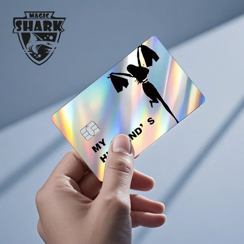 Magic Shark Skull Panda Hunter Broke Blue Eyes Dragon Laser Holographic Sticker Cover Film Skin for Credit Bank Debit Card