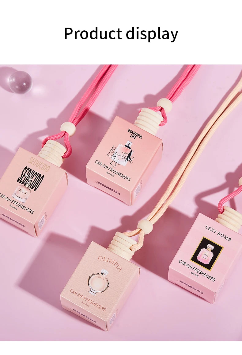 4pcs Pink car fragrance car interior accessories, perfume pendant car supplies, fresh air car fragrance