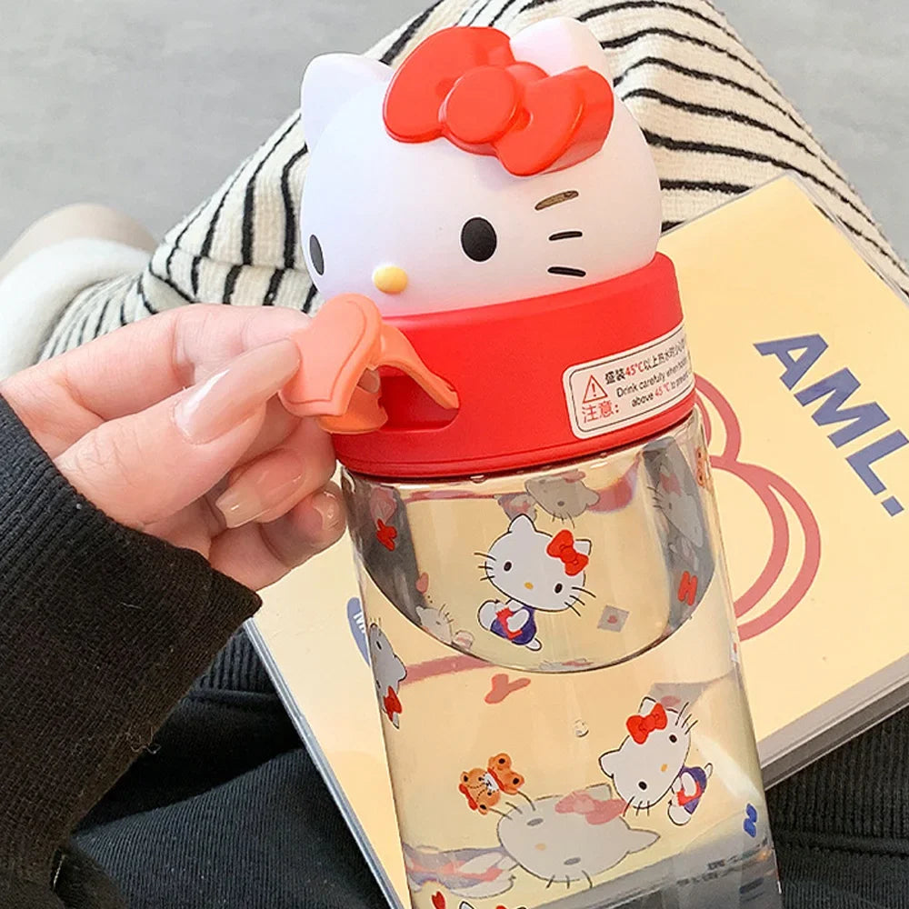 500ml Kawaii Sanrio Dolls Transparent Cup Cartoon Hello Kitty Kuromi Cinnamoroll Melody Plastic Water Bottle Gifts