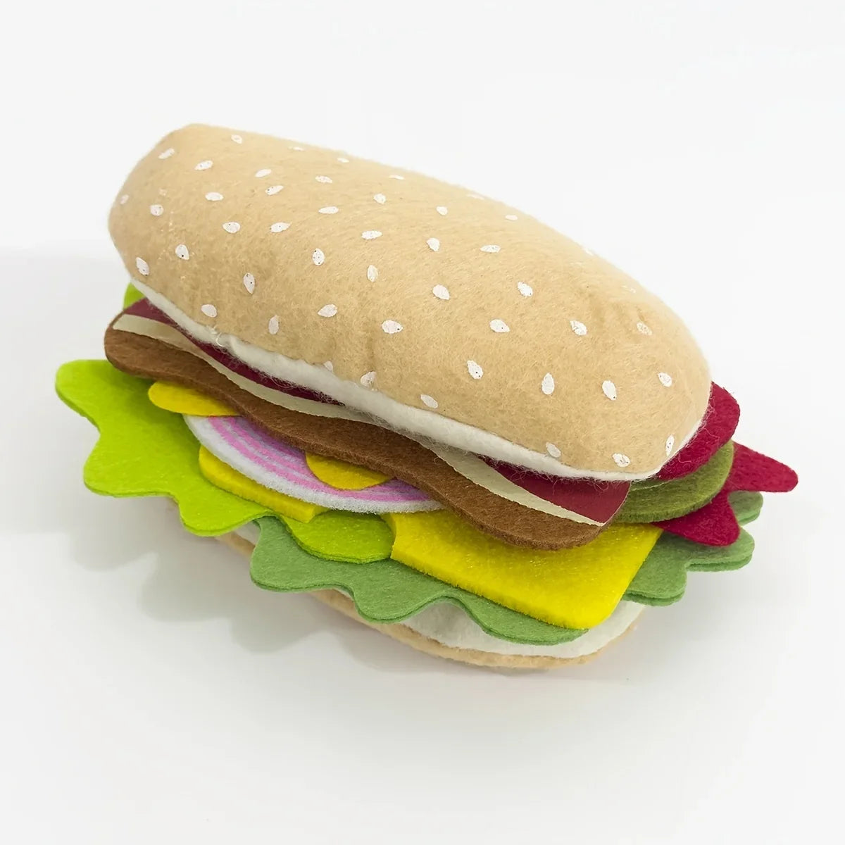 28PCS Felt Food Burger Sandwich Food Set Children Pretend to Play Food Sandwich Toys Children's Kitchen Role Playing Gifts