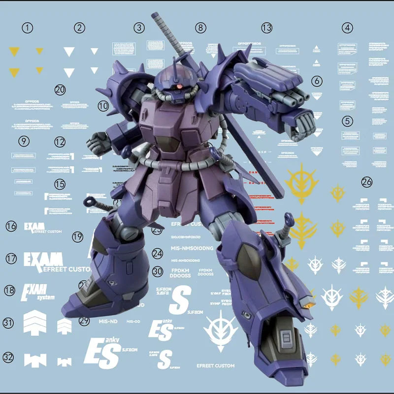 HG HGUC 1/144 Efreet Nacht Mech Assembly Model Kit Action Figures Desktop Decoration Doll Boys' Puzzle Toys Gift Collectible