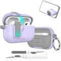 2025 for Airpods Pro 3 Protective Case Phone Stand Design with Cleaner Kit Magnetic Automatic Lock for Airpods Pro 3(Sand Stone)