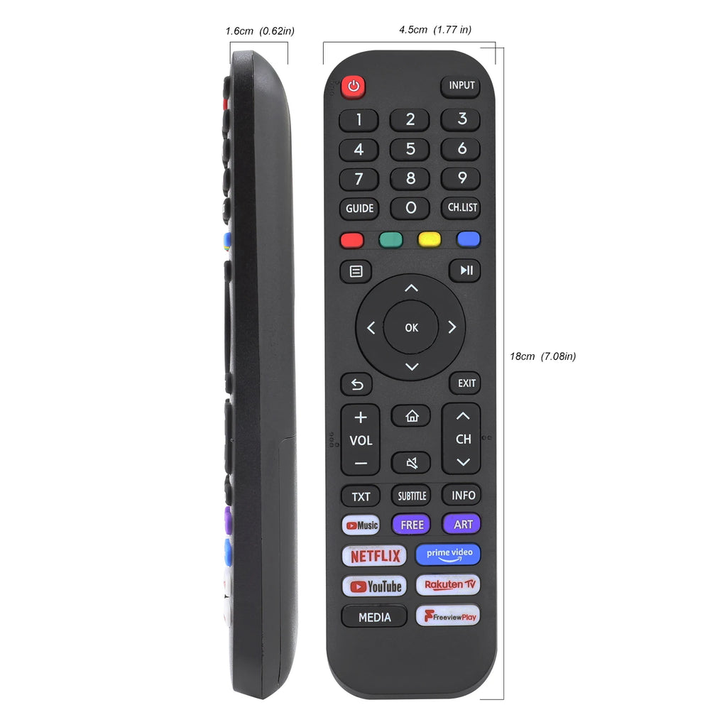 Universal Remote for All Hisense TV Remote, Replacement Smart TV Remote for Hisense 4K UHD Android Smart TV, with Netflix, Prime