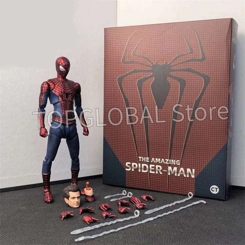 Ct Toys Mafex 001Spiderman Peter Parker Andrew Garfield The Amazing Spider-Man Shf Anime Action Figure Figurine Toys Customized