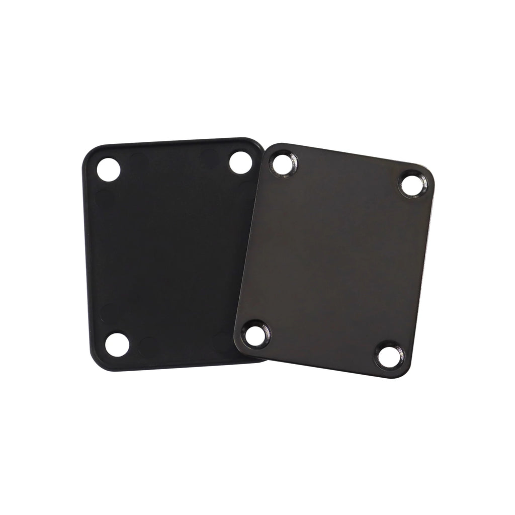 1Set  Bass Guitar Neck Plate,Electric Guitar Neck Joint Connecting Strengthen Plate with Plastic Back Plate & Mounting Screws