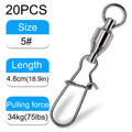 GOBAIT 20PCS Swivel Snap Connector Pin Ball Bearing Rolling Ring Buckle Kit Pesca Lure Line Connect Cross Lock Fishing Tools