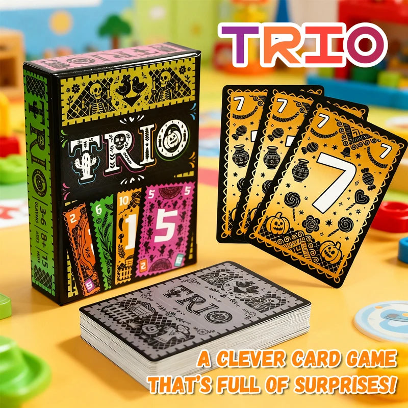 Trio Card Game Family Party Board Game Night Entertainment 3-6 Players Search for Three Matching Cards Strategic Toys Gifts