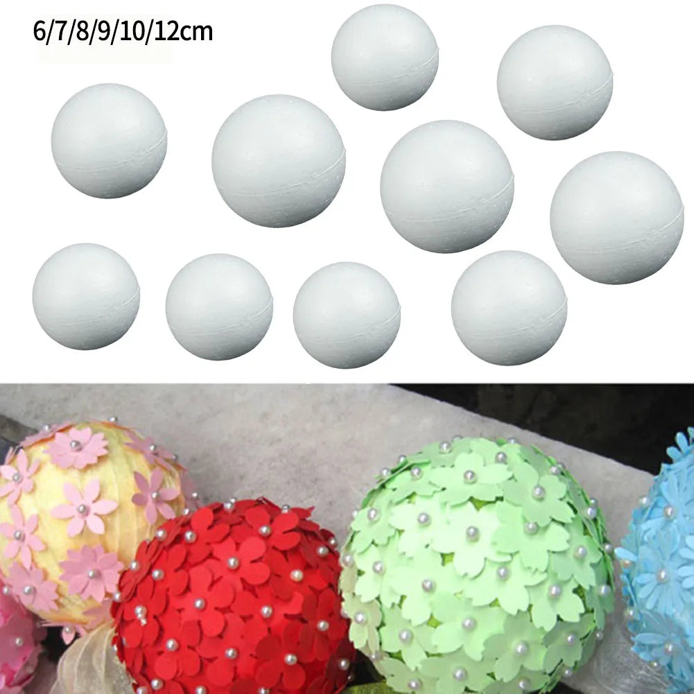 6-12cm Modelling Polystyrene Foam Balls White Craft Balls DIY Hand-painted Gifts Accessory Wedding Celebrations Event Supplies