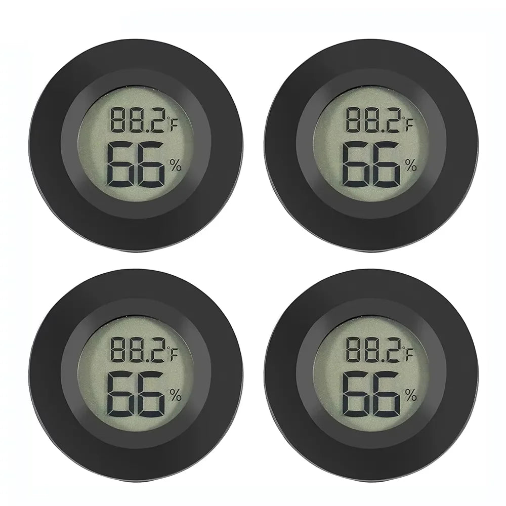 Round Digital LCD Thermometer For Car Indoor Room Cigar Wine Cabinet Digital Temperature Humidity Meter Pet  Acrylic Box