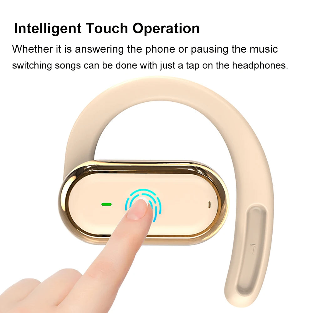 KEBIDUMEI Open-Ear Bluetooth 5.4 Earphones Ear Hook TWS Wireless Headphones IPX6 Waterproof Headsets HiFi Stereo Sports Earbuds