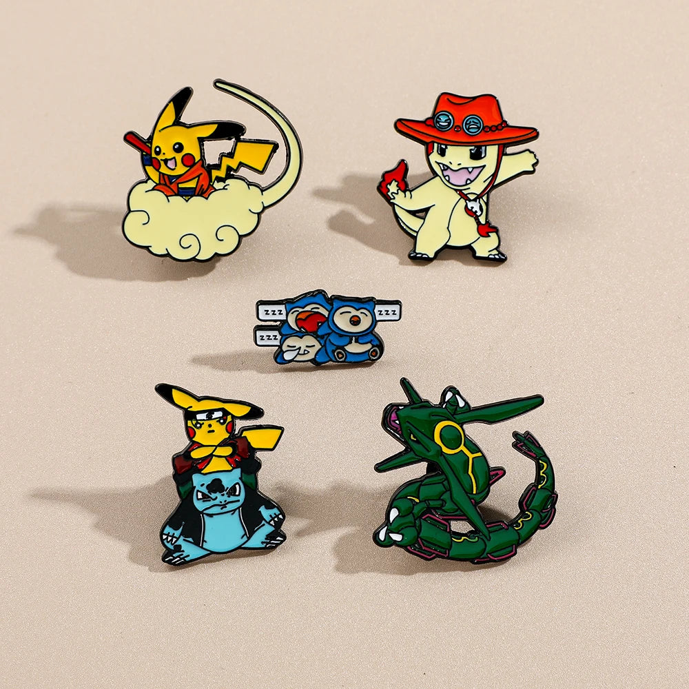 Pokemon Anime Enamel Lapel Pin - Japanese Cartoon Collectible Badge Cute Design Ideal Gift for Children Backpack Hat Collar Broo