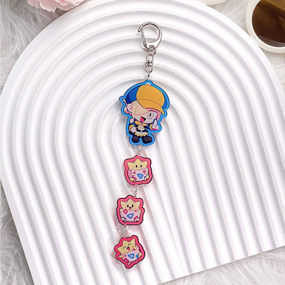Pokémon Characters Pikachu Bulbasaur Jigglypuff Acrylic Keychain Bag Charms Accessories Backpack Pendant Key Holder Friend Gifts