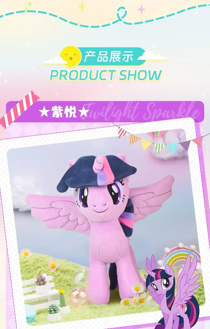 New My Little Pony Plush Toys Twilight Sparkle Pinkie Pie Rarity Fluttershy Applejack Rainbow Dash Stuffed Doll Kid Xmas Gift