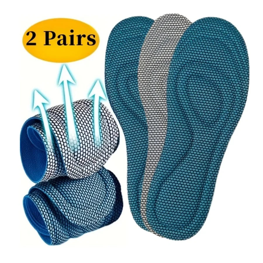 4Pcs Memory Foam Orthopedic Insoles for Shoes Antibacterial Deodorization Sweat Absorption Insert Sport Shoes Running Pads